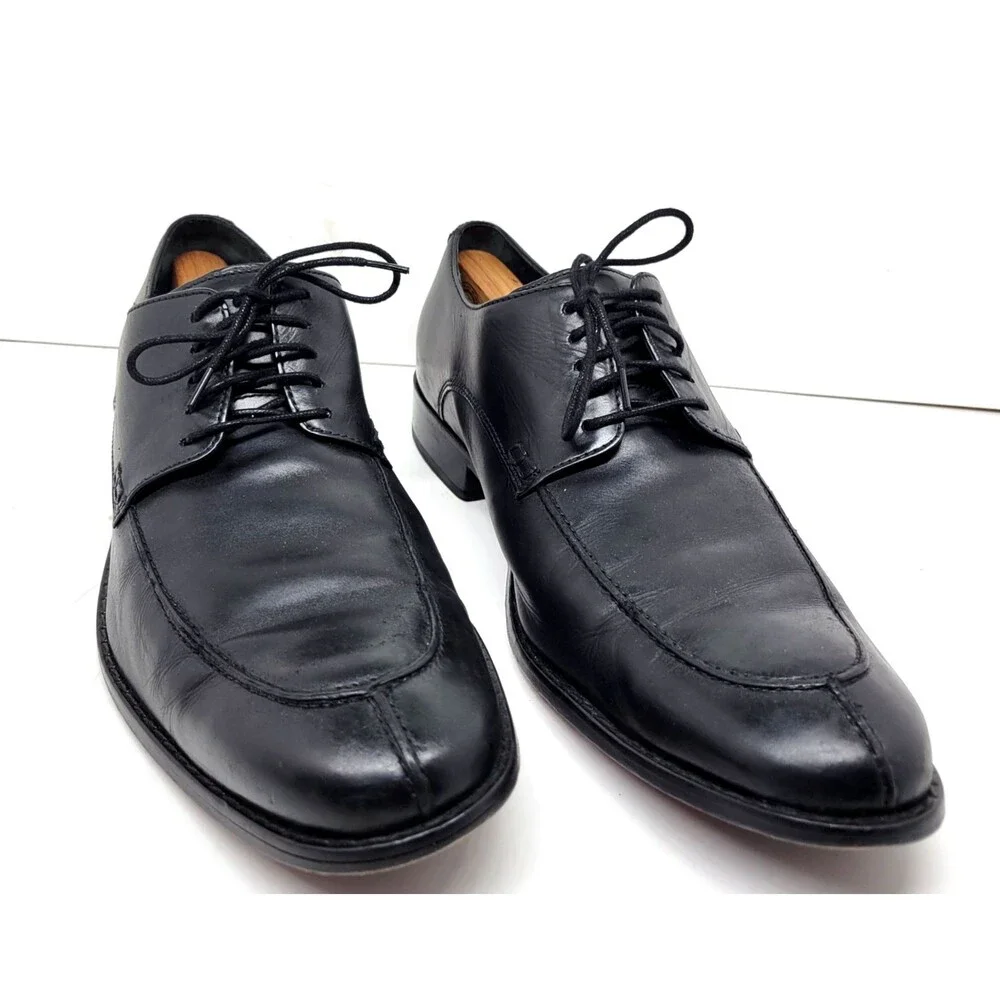 Cole Haan CO8100 Mens Black Leather Split Toe Derbys Size US 12 M Made In India
